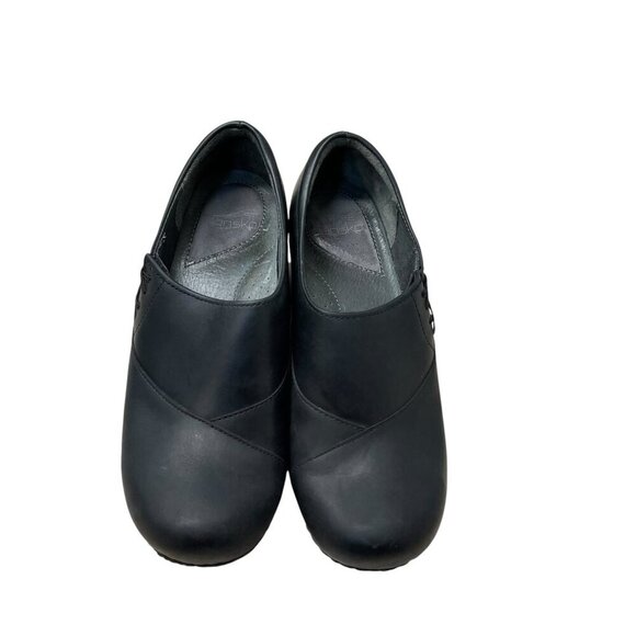 DANSKO Stacie Black Oiled Leather Clogs Slip On Work Shoes Size 39 US 8.5-9 - Picture 3 of 9